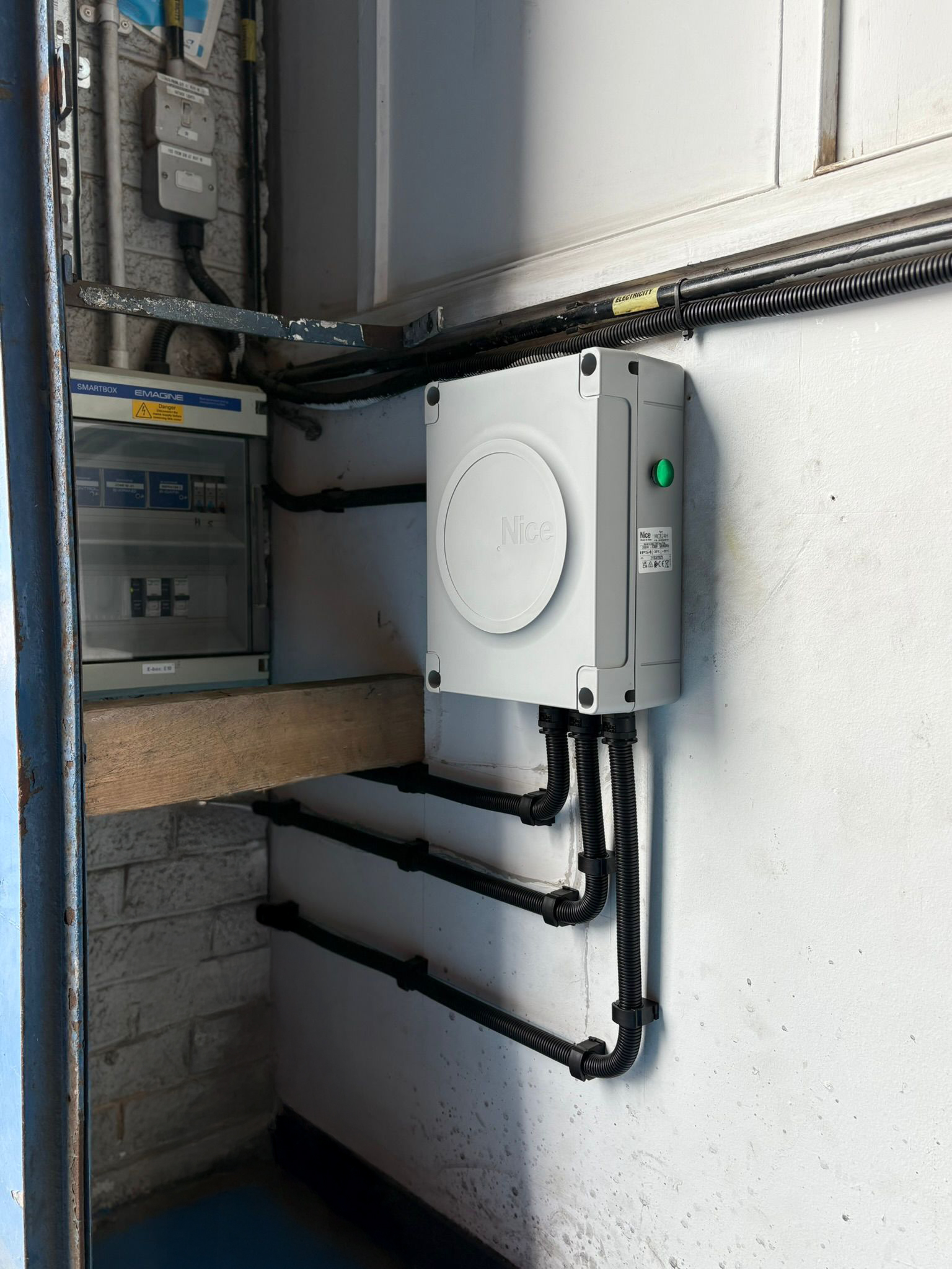 This image shows a Nice Automated Gate control unit.
